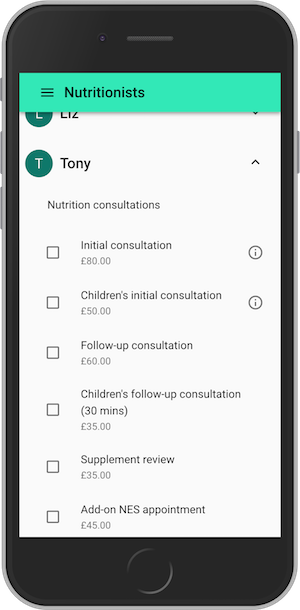 iPhone screenshot of the app